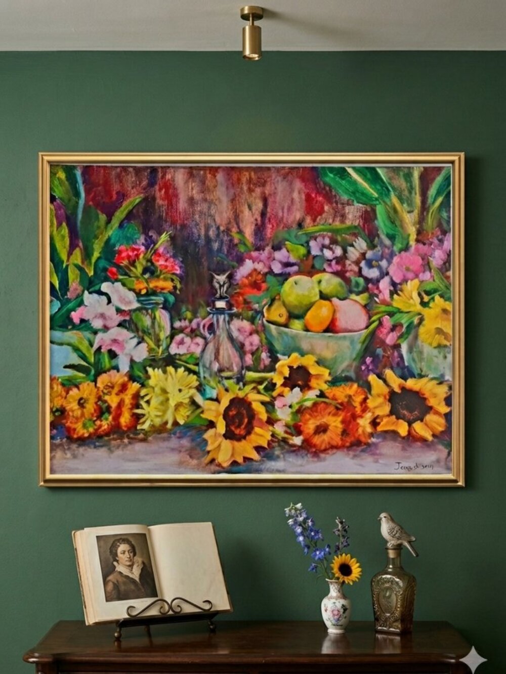 ​Hand-Painted Floral Still Life - Rich Textures & Warm Tones - Picture 5 of 7